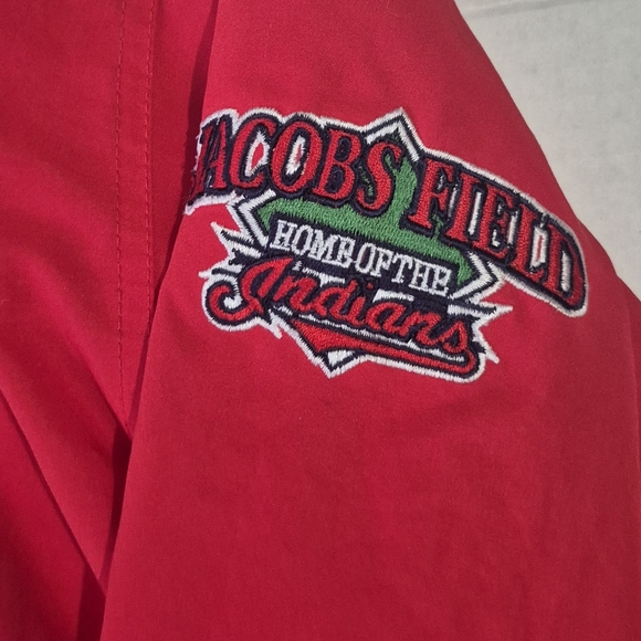 Vintage Cleveland Indians Pro Player Pullover Jacket Medium Red MLB Windbreaker - Picture 7 of 8